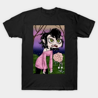 Adorable Little Gothic Vampire Crafter Brain Witch T-Shirt